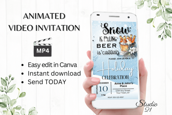 Download Animated Christmas Holiday Party Evite - Premium Bundle